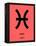 Pisces Zodiac Sign Black-NaxArt-Framed Stretched Canvas