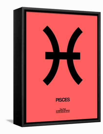 Pisces Zodiac Sign Black-NaxArt-Framed Stretched Canvas