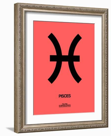 Pisces Zodiac Sign Black-NaxArt-Framed Art Print