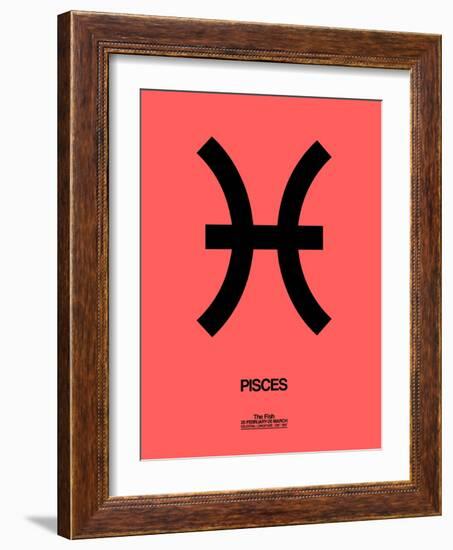 Pisces Zodiac Sign Black-NaxArt-Framed Art Print