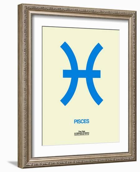 Pisces Zodiac Sign Blue-NaxArt-Framed Art Print