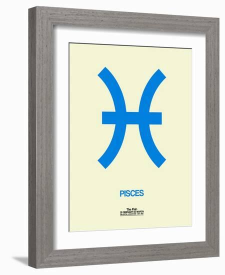 Pisces Zodiac Sign Blue-NaxArt-Framed Art Print