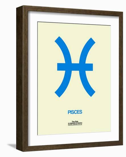 Pisces Zodiac Sign Blue-NaxArt-Framed Art Print