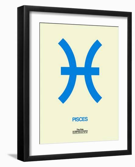 Pisces Zodiac Sign Blue-NaxArt-Framed Art Print