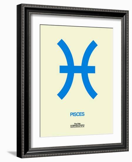 Pisces Zodiac Sign Blue-NaxArt-Framed Art Print