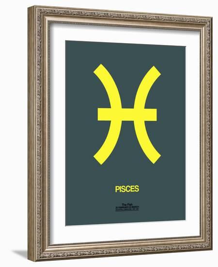 Pisces Zodiac Sign Yellow-NaxArt-Framed Art Print