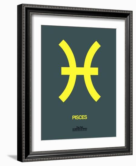 Pisces Zodiac Sign Yellow-NaxArt-Framed Art Print