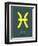 Pisces Zodiac Sign Yellow-NaxArt-Framed Art Print