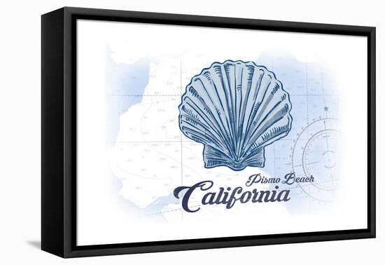 Pismo Beach, California - Scallop Shell - Blue - Coastal Icon-Lantern Press-Framed Stretched Canvas