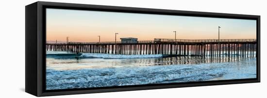 Pismo Beach pier at sunrise, San Luis Obispo County, California, USA-null-Framed Premier Image Canvas