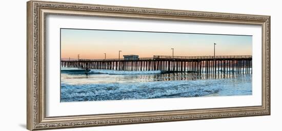 Pismo Beach pier at sunrise, San Luis Obispo County, California, USA-null-Framed Photographic Print