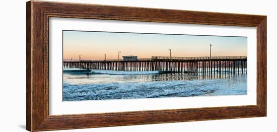 Pismo Beach pier at sunrise, San Luis Obispo County, California, USA-null-Framed Photographic Print