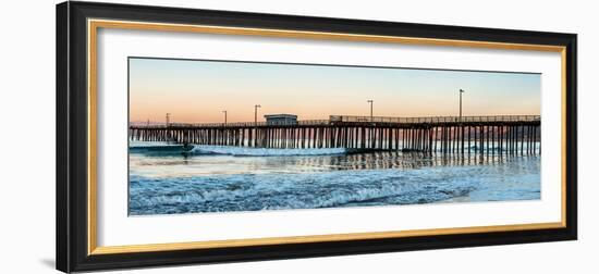 Pismo Beach pier at sunrise, San Luis Obispo County, California, USA-null-Framed Photographic Print