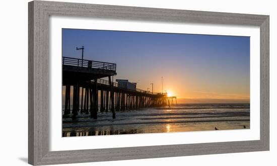 Pismo Beach pier at sunset, San Luis Obispo County, California, USA-null-Framed Photographic Print