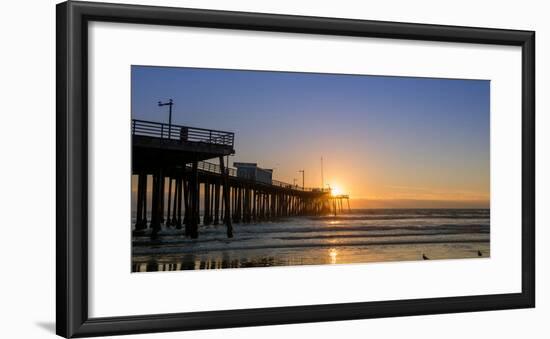 Pismo Beach pier at sunset, San Luis Obispo County, California, USA-null-Framed Photographic Print