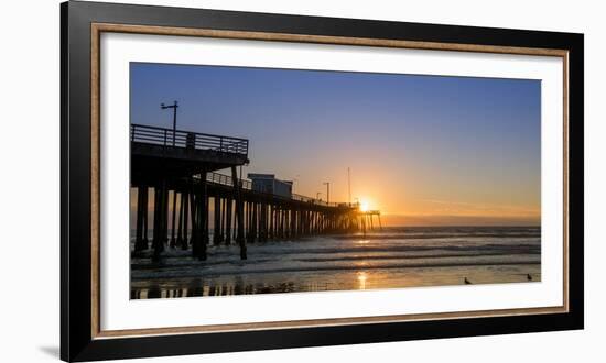 Pismo Beach pier at sunset, San Luis Obispo County, California, USA-null-Framed Photographic Print