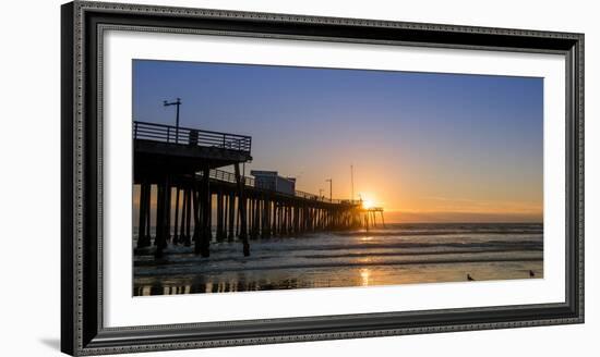 Pismo Beach pier at sunset, San Luis Obispo County, California, USA-null-Framed Photographic Print