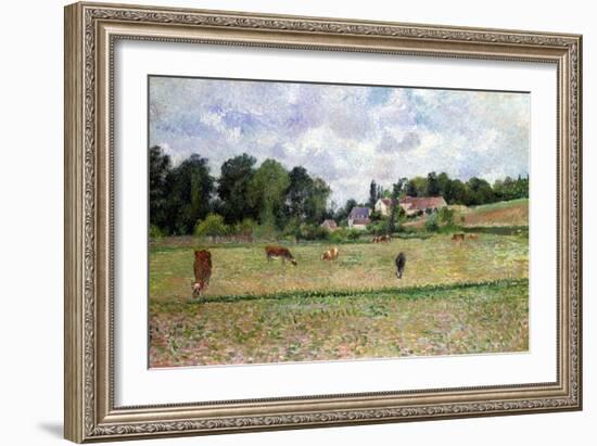 Pissarro: Cow Pasture-Camille Pissarro-Framed Giclee Print