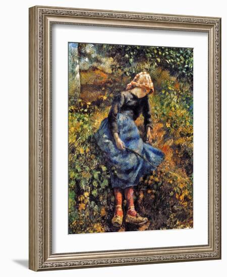 Pissarro: Girl, 1881-Camille Pissarro-Framed Giclee Print