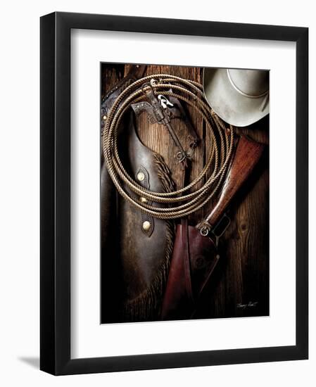 Pistol Bit and Rifle (color)-Barry Hart-Framed Art Print