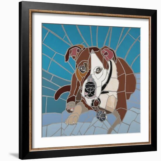 Pit Bull Portrait I-Jonathan Mandell-Framed Giclee Print