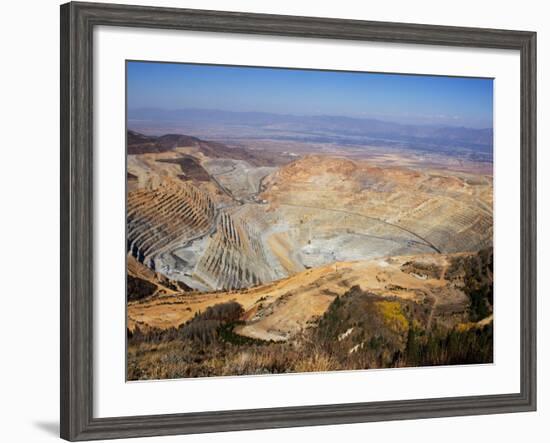 Pit Mine of Kennecott Copper, Oquirrh Mountains, Utah, USA-Scott T. Smith-Framed Photographic Print