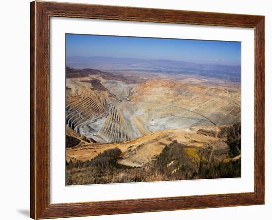 Pit Mine of Kennecott Copper, Oquirrh Mountains, Utah, USA-Scott T. Smith-Framed Photographic Print