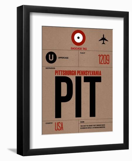 PIT Pittsburgh Luggage Tag 1-NaxArt-Framed Art Print