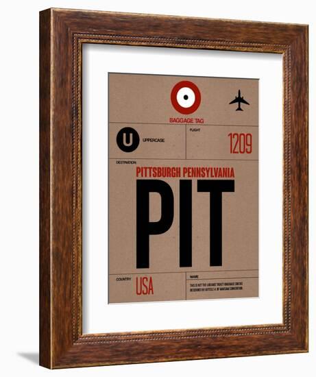 PIT Pittsburgh Luggage Tag 1-NaxArt-Framed Premium Giclee Print