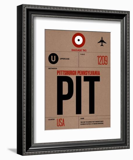 PIT Pittsburgh Luggage Tag 1-NaxArt-Framed Premium Giclee Print