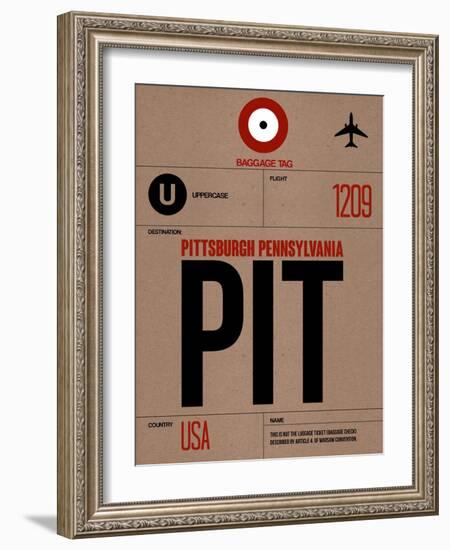 PIT Pittsburgh Luggage Tag 1-NaxArt-Framed Art Print