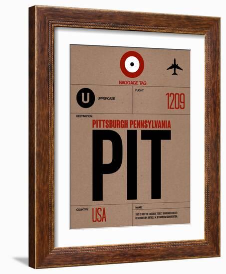 PIT Pittsburgh Luggage Tag 1-NaxArt-Framed Art Print