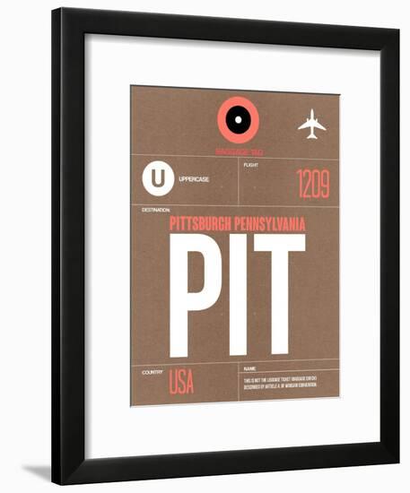 PIT Pittsburgh Luggage Tag 2-NaxArt-Framed Art Print