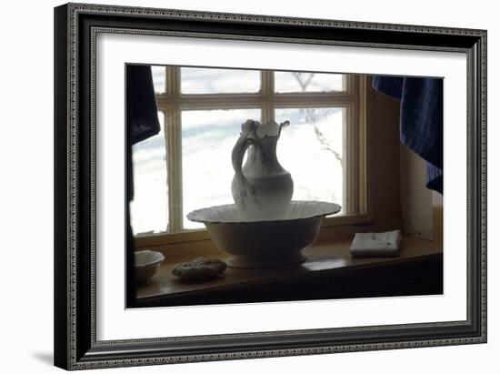 Pitcher and Basin in General Washington's Bedroom at Valley Forge Winter Camp, Pennsylvania-null-Framed Giclee Print