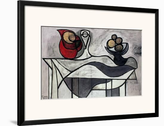Pitcher and Bowl of Fruit-Pablo Picasso-Framed Art Print