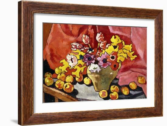 Pitcher, Anemones, Tulips and Apples; Cruche, Anemones, Tulipes Et Pommes, 1937 (Oil on Canvas)-Louis Valtat-Framed Giclee Print