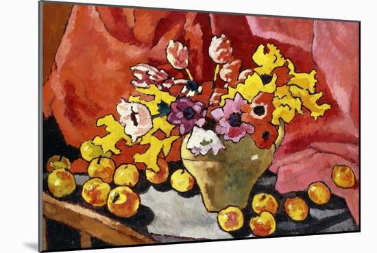 Pitcher, Anemones, Tulips and Apples; Cruche, Anemones, Tulipes Et Pommes, 1937 (Oil on Canvas)-Louis Valtat-Mounted Giclee Print