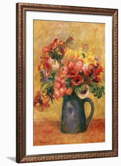 Pitcher of Flowers-Pierre-Auguste Renoir-Framed Art Print