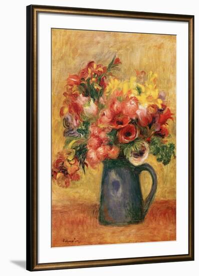 Pitcher of Flowers-Pierre-Auguste Renoir-Framed Art Print