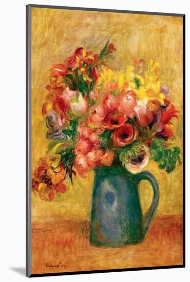 Pitcher of Flowers-Pierre-Auguste Renoir-Mounted Premium Giclee Print