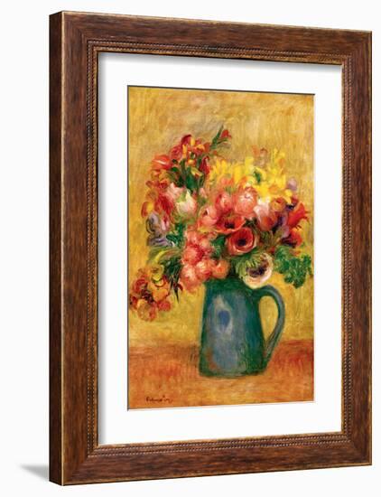 Pitcher of Flowers-Pierre-Auguste Renoir-Framed Premium Giclee Print