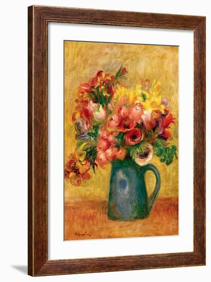 Pitcher of Flowers-Pierre-Auguste Renoir-Framed Premium Giclee Print