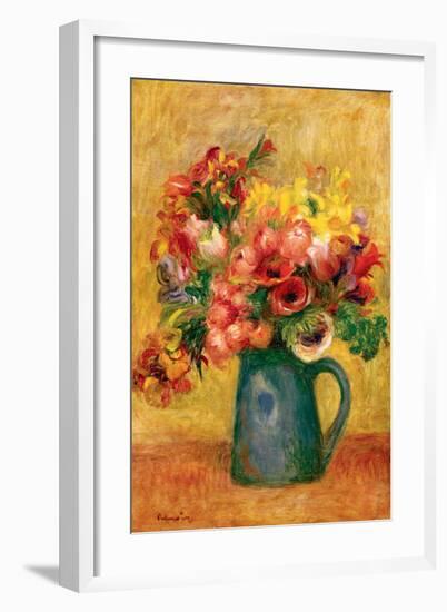 Pitcher of Flowers-Pierre-Auguste Renoir-Framed Premium Giclee Print