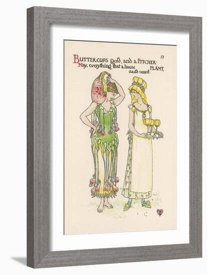 Pitcher Plant with Buttercup-Walter Crane-Framed Art Print