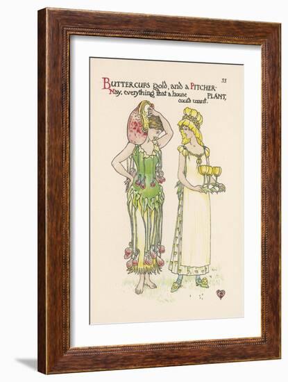 Pitcher Plant with Buttercup-Walter Crane-Framed Art Print
