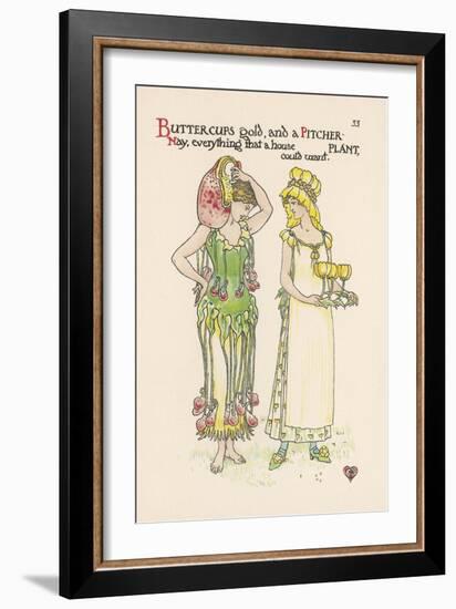 Pitcher Plant with Buttercup-Walter Crane-Framed Art Print