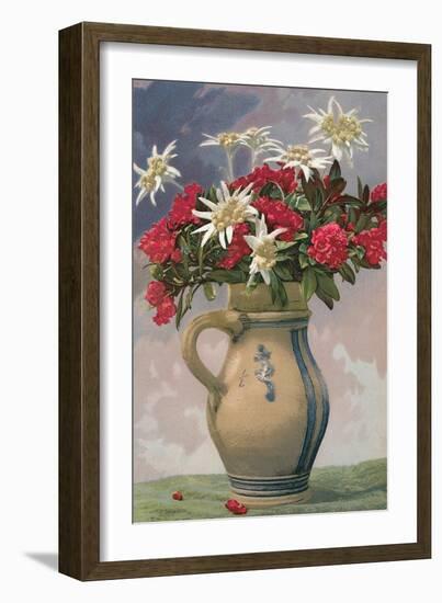 Pitcher Used as Flower Vase-null-Framed Art Print