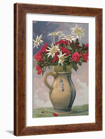 Pitcher Used as Flower Vase-null-Framed Art Print