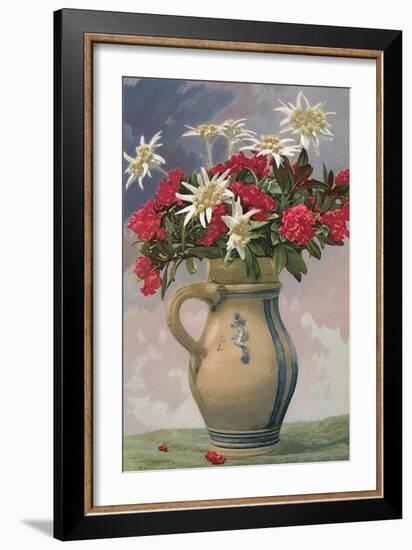 Pitcher Used as Flower Vase-null-Framed Art Print