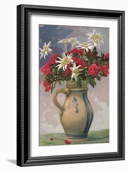 Pitcher Used as Flower Vase-null-Framed Art Print